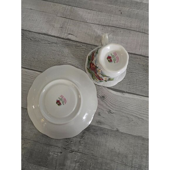 Royal Albert Orchard Series Cherry Blossom Teacup & Saucer Set - Fine Bone China - Picture 9 of 10